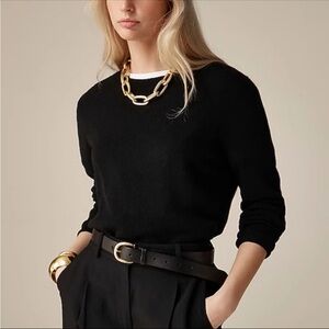 J Crew Cashmere classic-fit crewneck sweater XL Black